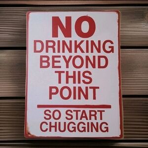 Red and White Decorative Sign